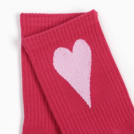 Women's socks, pink/heart, size 25-27-1