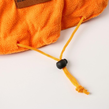 Animal bed lying on a screed with ears, orange color 30-50 cm-3