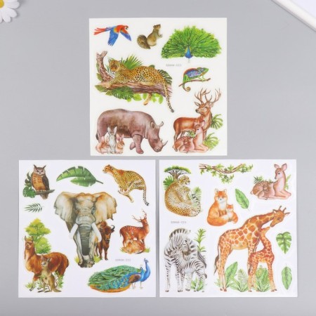 Plastic sticker interior phosphorus "Animals in Africa" ​​MIX 25x20.5 cm