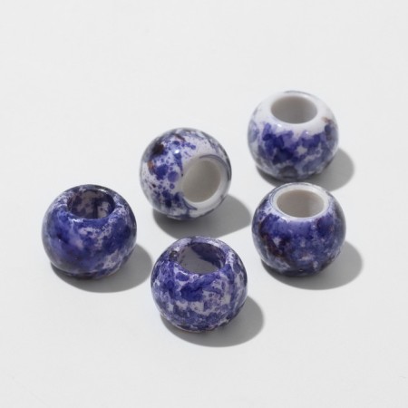 Bead "Paints", 1.3 × 1, white-violet color-1