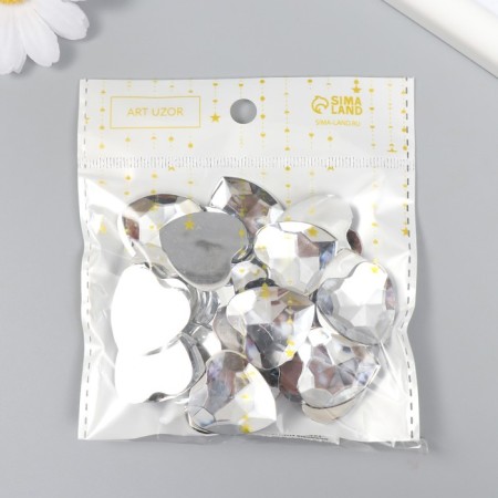 Decor for creativity Plastic "Rhubates heart. Transparent" set of 30 pcs 2.5x2.5 cm-3