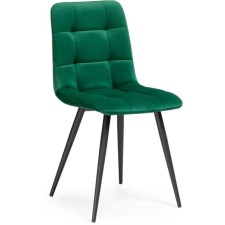 Stool on a metal frame chilli to metal/velor, black/green 44x50x85 cm