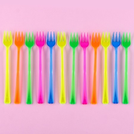 Plastic forks, set 12 pcs., Mix colors-1