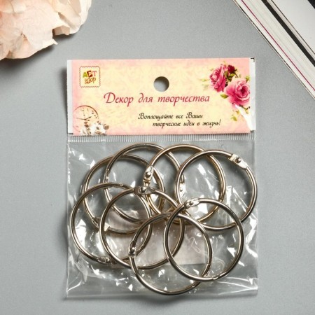 Rings for creativity (photo albums) "silver" int. D = 3.7 cm external. D = 4.3 cm nr 10 pcs-4