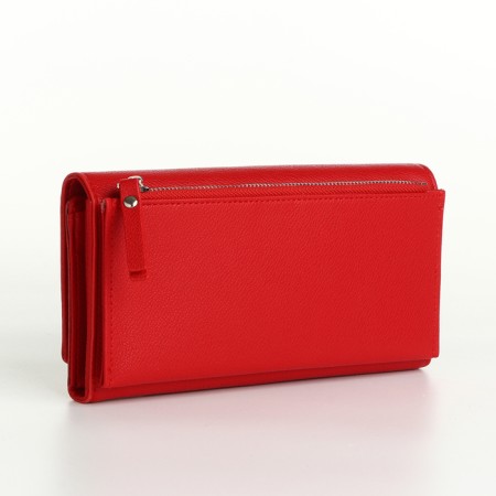 Women's wallet on magnets, red color-1