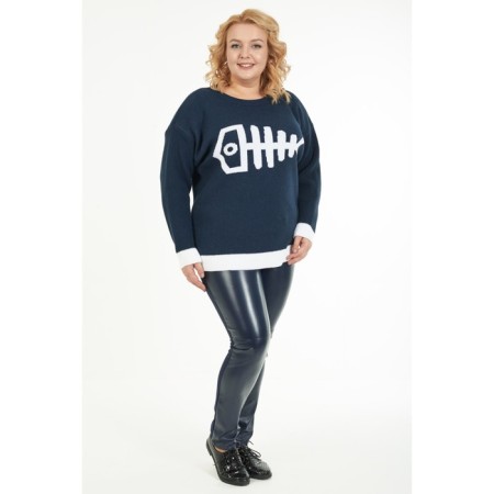Female jumper, size 52, blue color-1