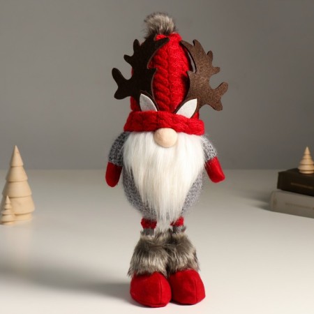Interior doll "Santa Claus in a hat with deer horns" 38 cm
