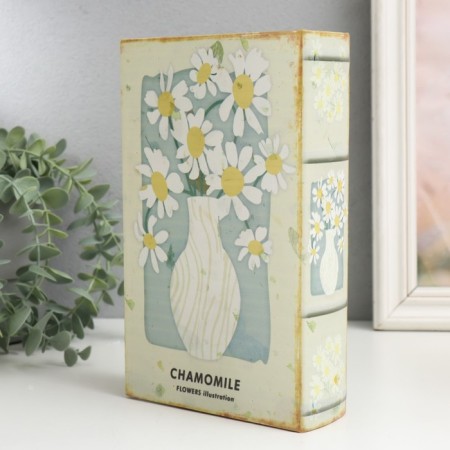 Safe Brush Tree leatherette "Chamomile in Vase" 21x13x5 cm-5