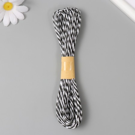 Yarn 100% cellulose "Softino Raffia Color Melange" Washing, Black and White 10m