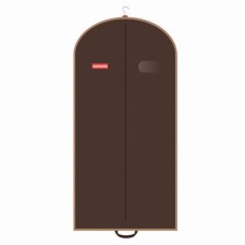 Hausmann volumetric clothing cover, with an oval PVC window and handles, 60x140x10 cm, brown