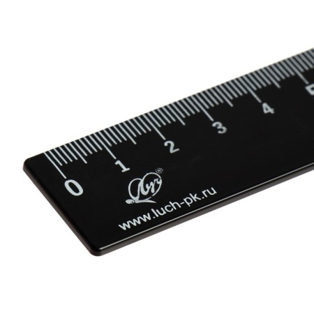 Ruler 15 cm, opaque, black-1