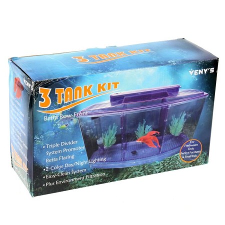 Aquarium set is three -section, with LED backlight, 2.55 l, blue-10
