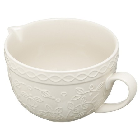 A jug for mixing cream -colored with a relief pattern of Taiga berries, 2l-6