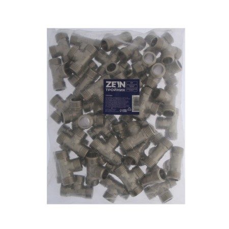 Zein tee, 1/2 ", outer thread, nickel -plated brass-2