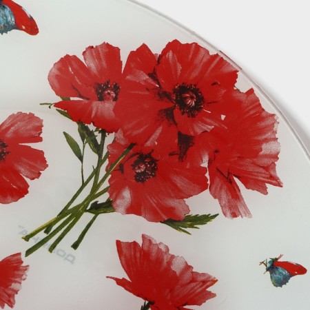 Black dinetered lunch plate "Red poppies", D = 23 cm-2