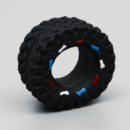 Toy toy "tire" for dogs, 8 cm, black-1