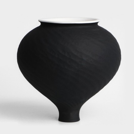 Vase for flowers decorative "Laura" color Black 20 x 16 x 16 cm