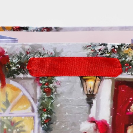 Gift, laminated, "Snowman with Santa", 18 x 23 x 10 cm-3