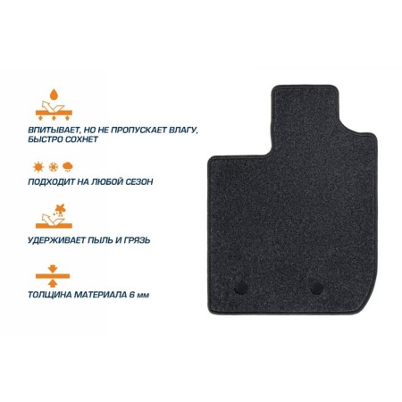 Textile mats in the salon for Jetour X90 Plus (5th) 2021-n., Graphite, 4 parts 4060401-1