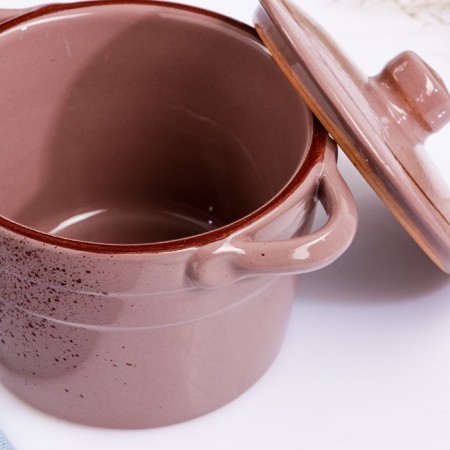 Ceramic pot for baking "Agnes" Gray, 0.5l-2