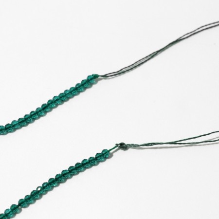 Beads on threads ball No. 2 faceted "spinel", green color, 36 cm-2