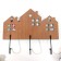 Decorative wood hooks "House with a bouquet of flowers" 25x29.5x4.5 cm