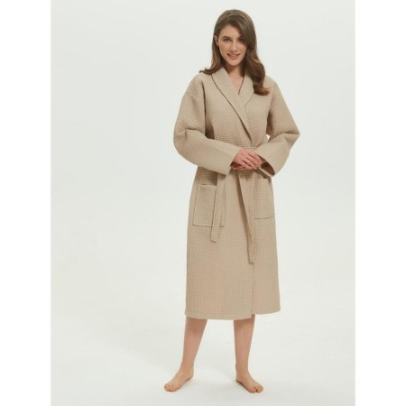 Unisex bathrobe Pamira, size XL, beige color-21
