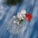 Decor "Winter charm" apple berries lace in white, 22 cm