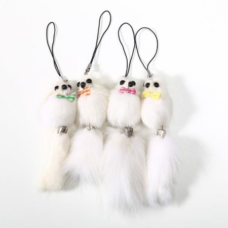 Fluffy on the suspension "White Mouse" mix 8.5x3.5x3.5 cm-5