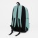 Youth backpack from textiles, 2 parts on lightning, 3 pockets, green color