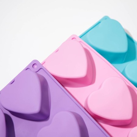Baking uniform “Heart”, silicone, 26.5 × 18 cm, 6 cells, color mix-4