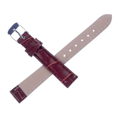 Watch strap, 14 mm, 19 cm, brown reptile