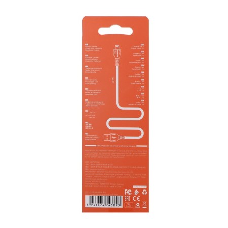 Cable Borofone BX51, Lightning - USB, 2.4 A, 1 m, PVC braid, black-5
