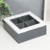 Casket wood, glass with divisions "Fern sheet" white-gray 18x18x7 cm