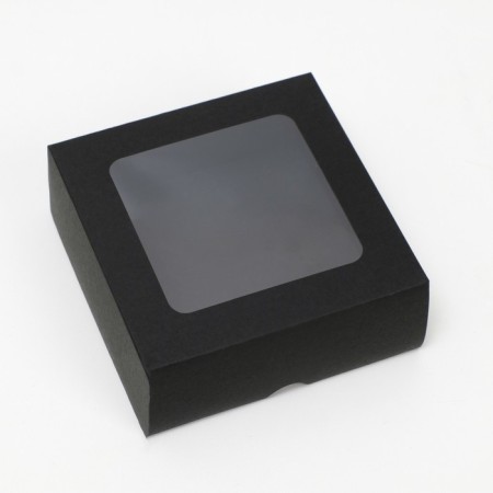 The box is folding, the lid is, with the window, black, 13 x 13 x 5 cm-1