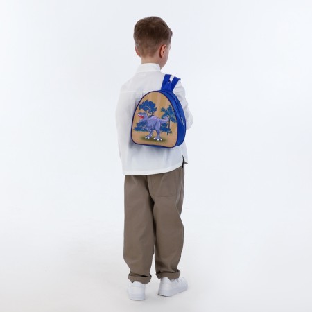 Children's backpack on the zipper "chosen", the color is blue-7