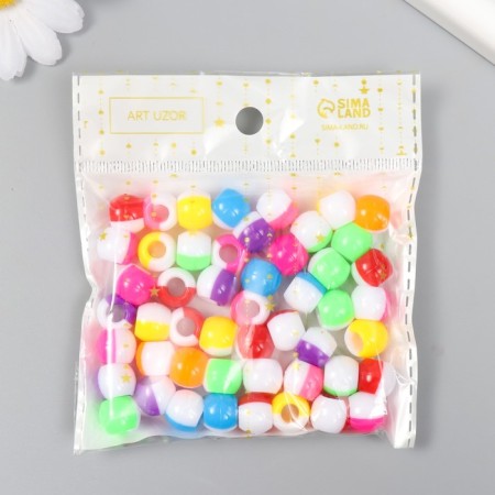 Beads for creativity plastic "Two -color barrel" Color 30 g 1x1.2x1.2 cm-4