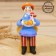 Dymkovo toy "Sitting man with a rooster", 11 cm, mix