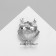 Brooch "Eagle" Round, color in silver