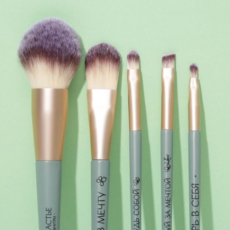 A set of makeup brushes "Malachite", 5 pcs-2