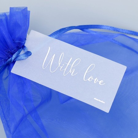 Big a gift organza Blue "Congratulations", with a nameplate, 20 x 30 cm +/- 1.5 cm-4