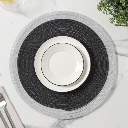 Serving napkin on the table "Lana", d = 38 cm, black color-9