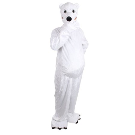 Carnival costume "White Bear", overalls, hat, rr 50-52, height 180 cm-1