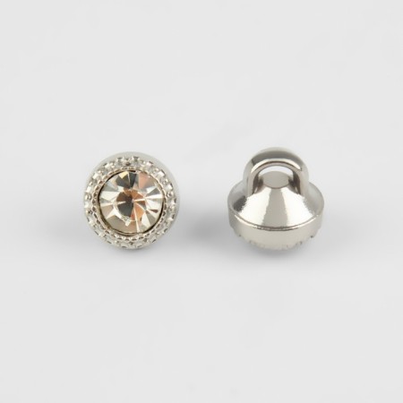A set of buttons on the leg, d = 8 mm, 10 pcs, white/silver color-2