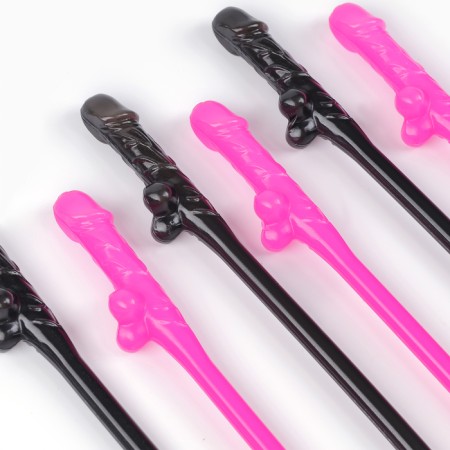 Cocktail tubes 18+ Black and pink mix 6pcs-3