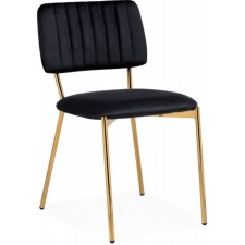 Armond Metal/velor stool, gold/black 45x53x80 cm