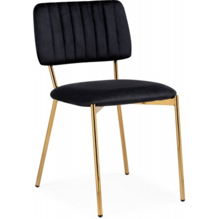 Armond Metal/velor stool, gold/black 45x53x80 cm