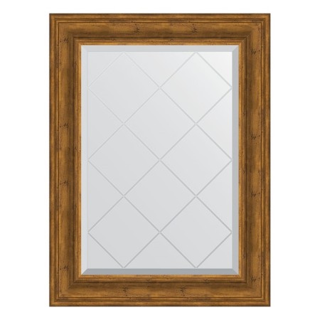 Mirror with engraving in the baguette frame, poisoned bronze 99 mm, 69x91 cm