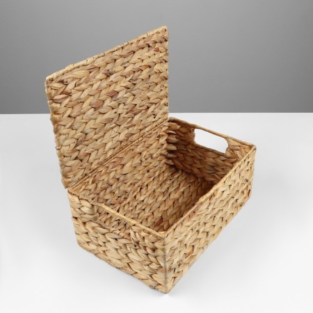 Basket with a lid, 32 x 22 x 14 cm, algae, metal-3