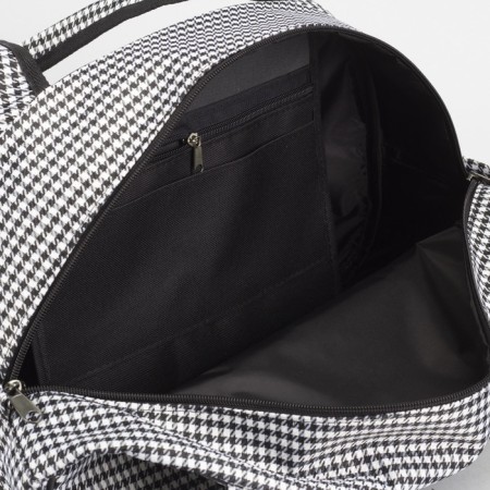 Road bag on a zipper, a suitcase holder, black/white color-4
